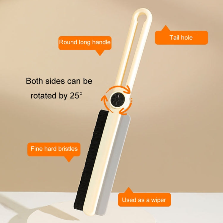 Household Multifunctional Crevice Brush Bathroom Long Handled Groove Cleaning Brush(Milk Yellow)