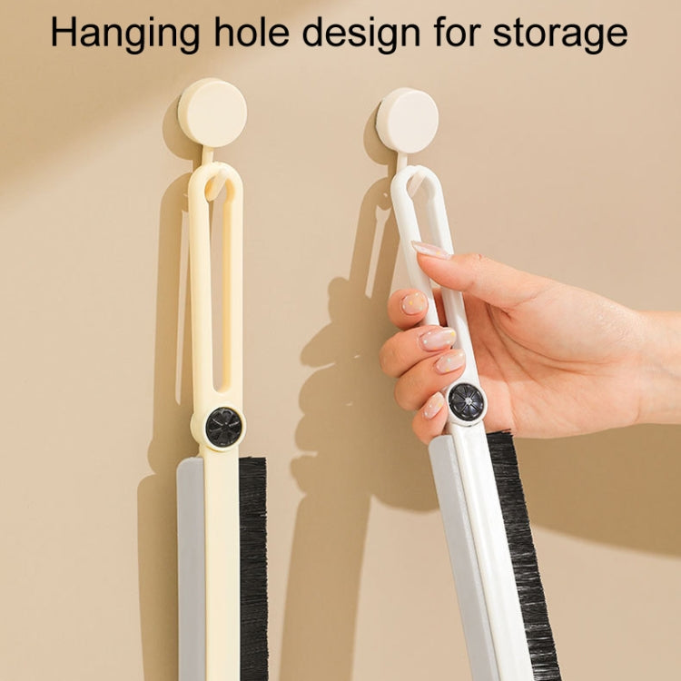 Household Multifunctional Crevice Brush Bathroom Long Handled Groove Cleaning Brush(White)