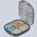 Multi-functional Portable Mini Pill Dispenser Organizer(Transparent Black)