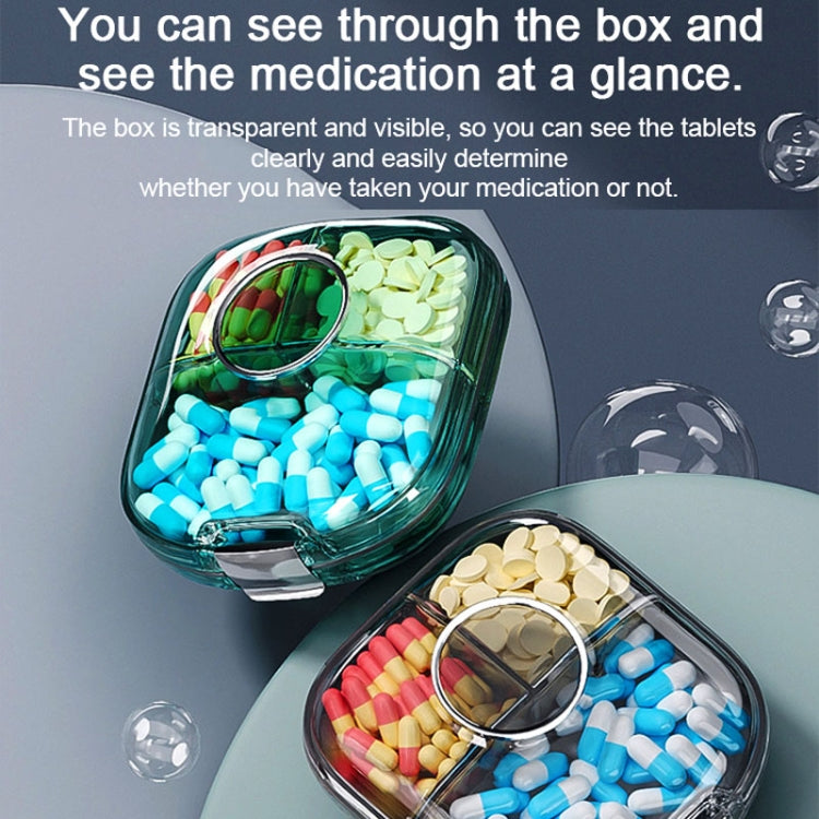 Multi-functional Portable Mini Pill Dispenser Organizer(Transparent Black)