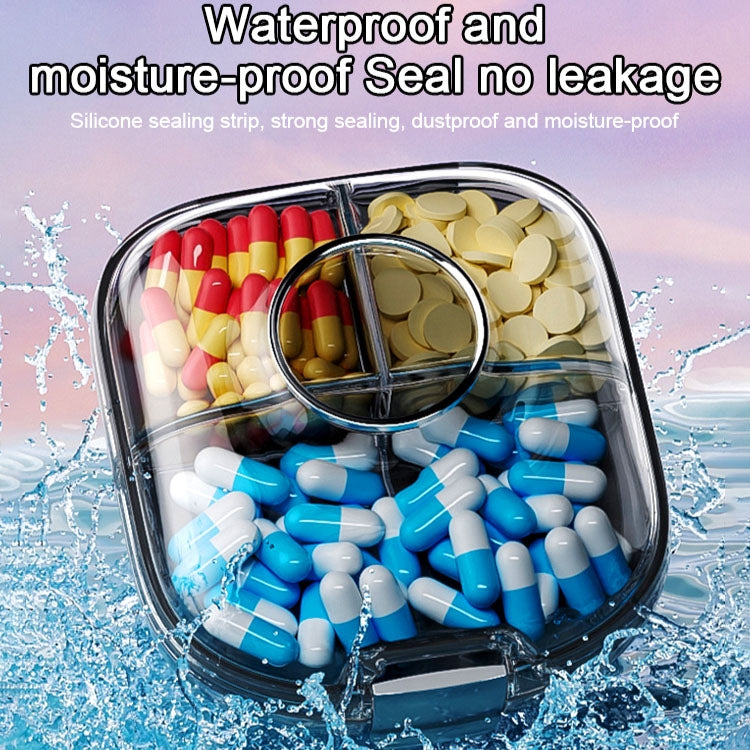 Multi-functional Portable Mini Pill Dispenser Organizer(Transparent Black)
