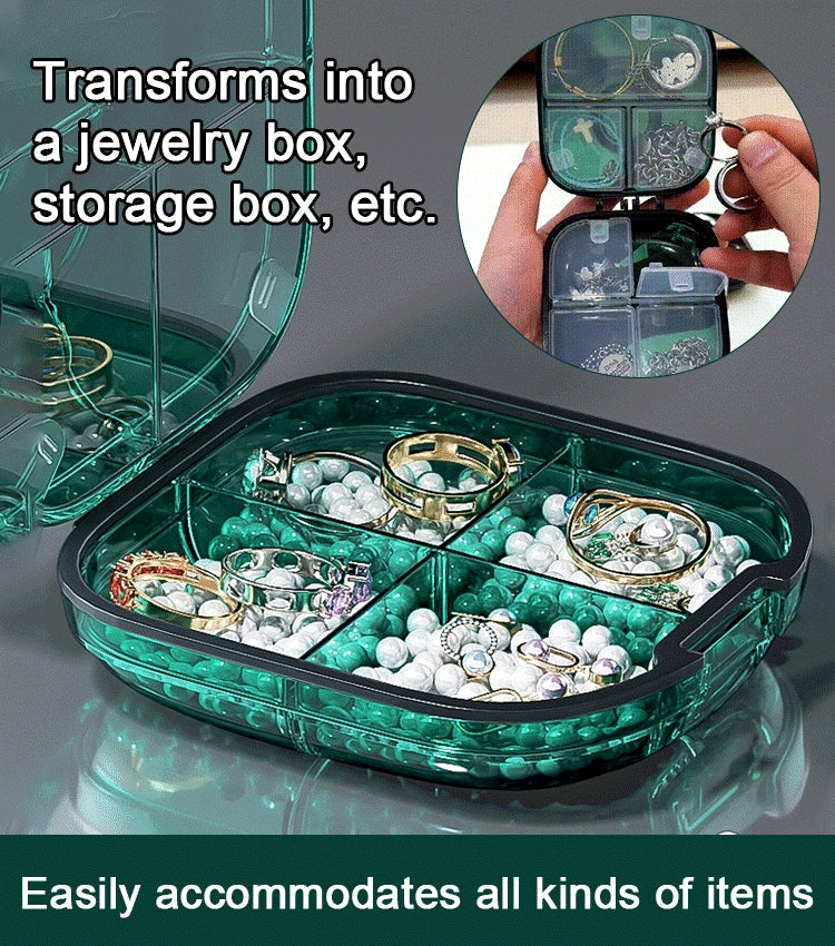 Multi-functional Portable Mini Pill Dispenser Organizer(Transparent Green)