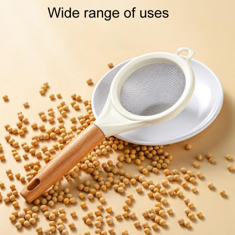 Household Stainless Steel Flour Sifter Kitchen Baking Strainer, Style: Wooden Handle