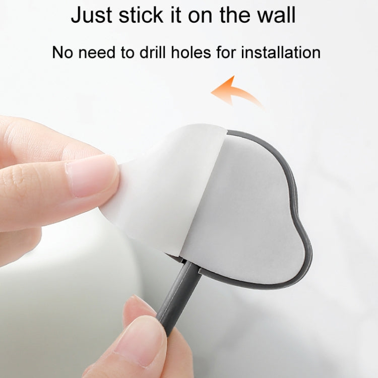 3pcs /Set Household Wall Hanging Hooks Dormitory Non-Marking Punch-Free Adhesive Hooks(Gray)