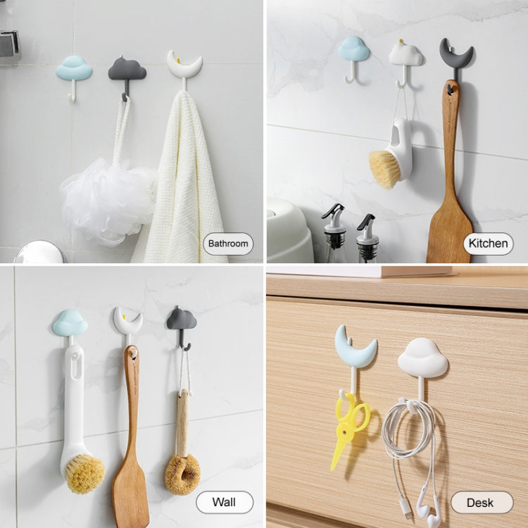 3pcs /Set Household Wall Hanging Hooks Dormitory Non-Marking Punch-Free Adhesive Hooks(White)