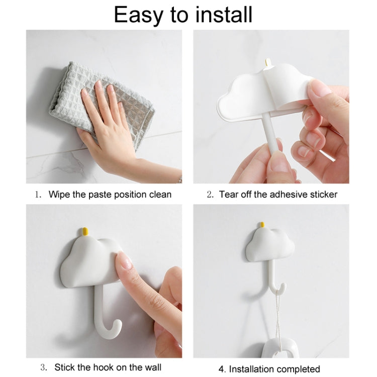 3pcs /Set Household Wall Hanging Hooks Dormitory Non-Marking Punch-Free Adhesive Hooks(White)