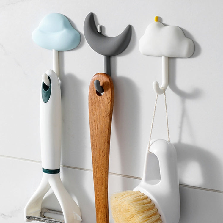 3pcs /Set Household Wall Hanging Hooks Dormitory Non-Marking Punch-Free Adhesive Hooks(White)