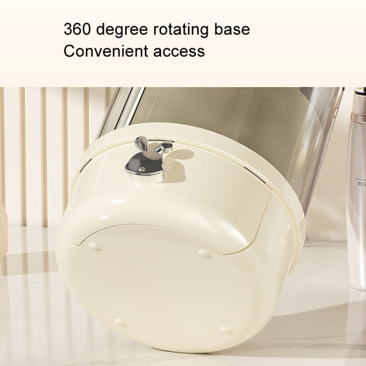Rotation Dustproof Makeup Brush Storage Tube Dressing Table Desktop Pen Tube(Transparent Black)