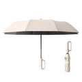 Fully Automatic Rain Or Shine Umbrella Foldable Unisex Sun Shade Umbrella, Style: Forward Beige 125cm