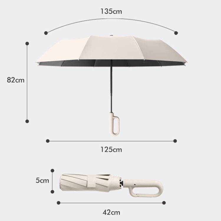 Fully Automatic Rain Or Shine Umbrella Foldable Unisex Sun Shade Umbrella, Style: Reverse Gray 125cm
