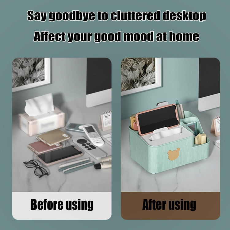 Drawing Paper Desktop Organizer Coffee Table Multifunctional Remote Control Storage Box, Color: Green Small