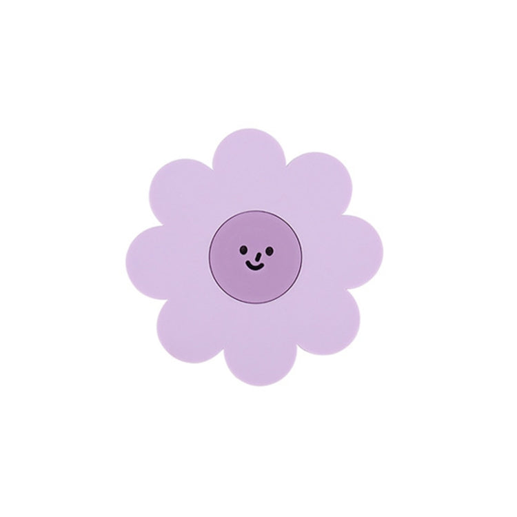 Sunflower Cute PVC Heat Insulation Mat Household High Temperature Resistant Table Pad, Style: Purple Small
