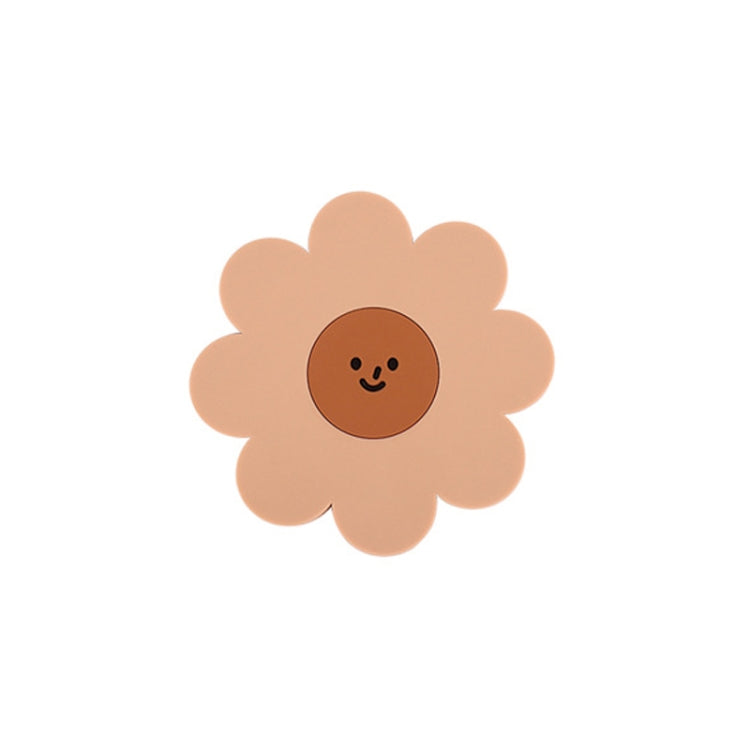 Sunflower Cute PVC Heat Insulation Mat Household High Temperature Resistant Table Pad, Style: Brown Small