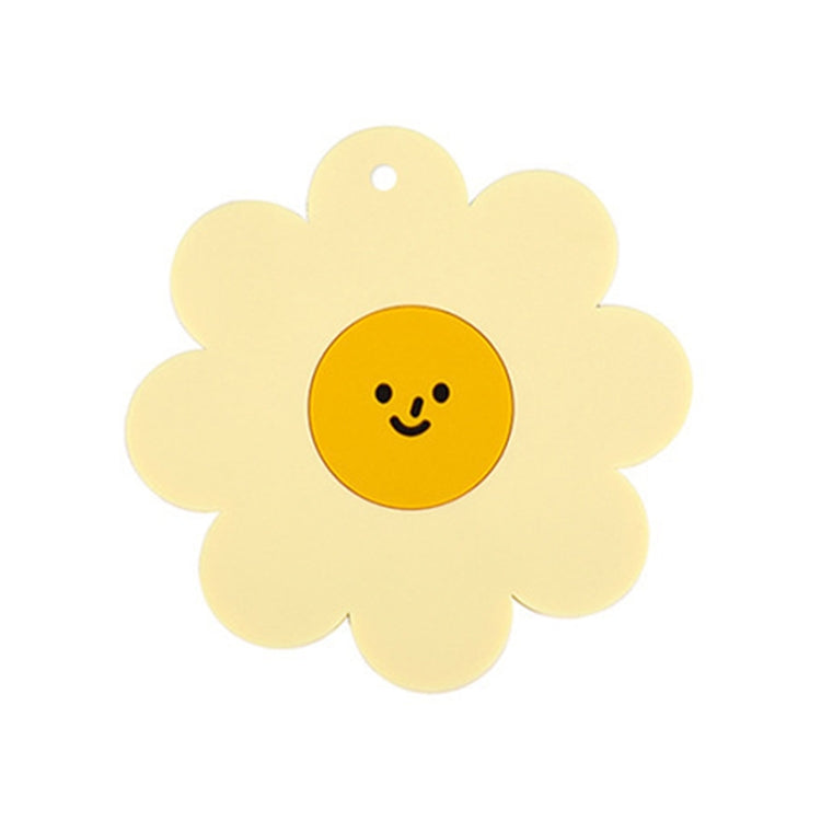 Sunflower Cute PVC Heat Insulation Mat Household High Temperature Resistant Table Pad, Style: Yellow Medium