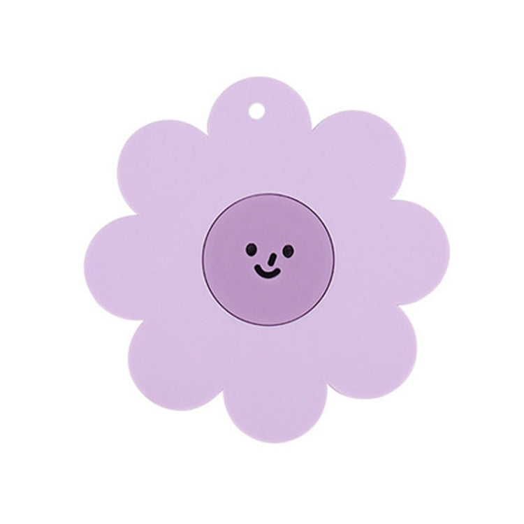 Sunflower Cute PVC Heat Insulation Mat Household High Temperature Resistant Table Pad, Style: Purple Medium