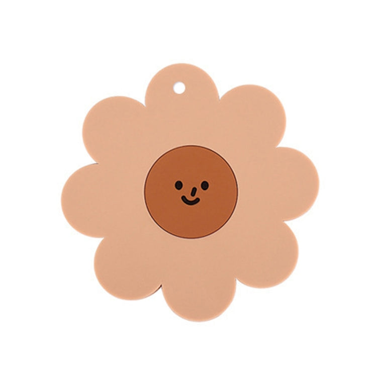 Sunflower Cute PVC Heat Insulation Mat Household High Temperature Resistant Table Pad, Style: Brown Medium
