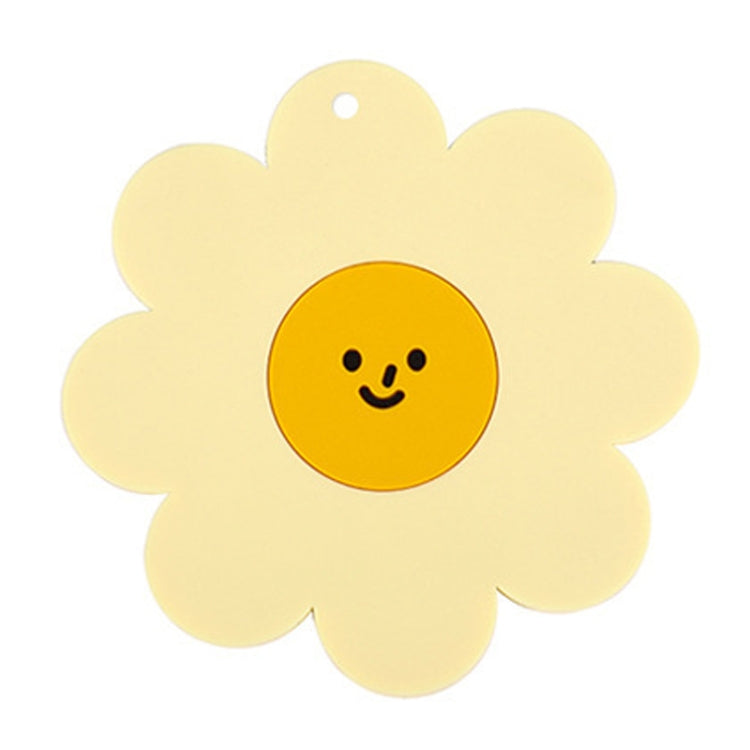Sunflower Cute PVC Heat Insulation Mat Household High Temperature Resistant Table Pad, Style: Yellow Large