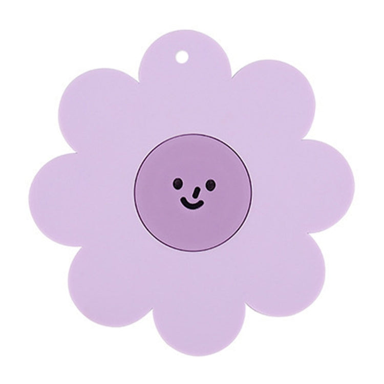 Sunflower Cute PVC Heat Insulation Mat Household High Temperature Resistant Table Pad, Style: Purple Large