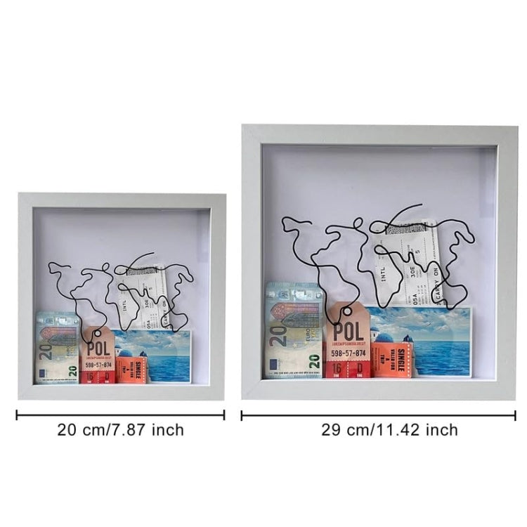 20 x 20cm Travel Shadow Box Frame with Slot for Keepsakes,Money,Ticket(Wood Color)
