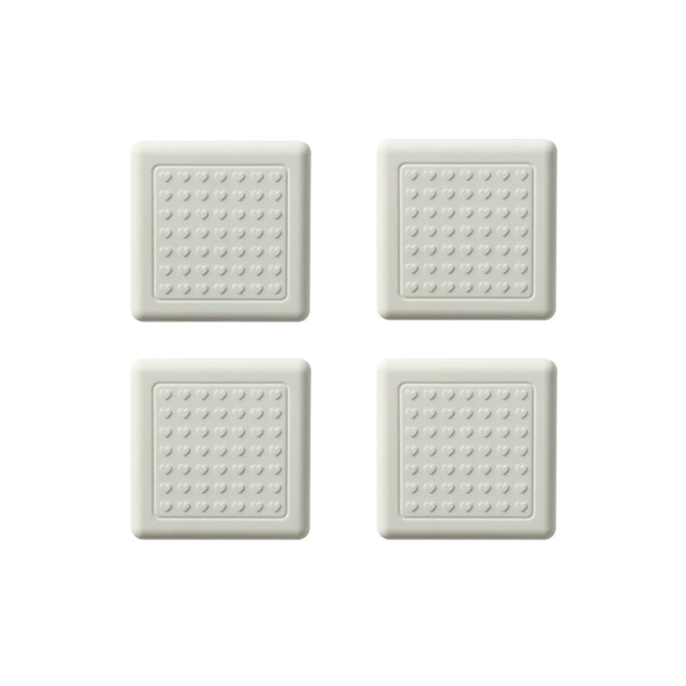4pcs /Set Silent And Wear Resistant Chair Foot Cover Household Stool Anti-Slip Protective Pads, Style: 50mm Square White