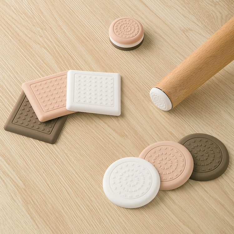 4pcs /Set Silent And Wear Resistant Chair Foot Cover Household Stool Anti-Slip Protective Pads, Style: 50mm Square White