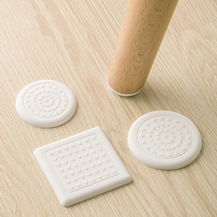 4pcs /Set Silent And Wear Resistant Chair Foot Cover Household Stool Anti-Slip Protective Pads, Style: 60mm Round white