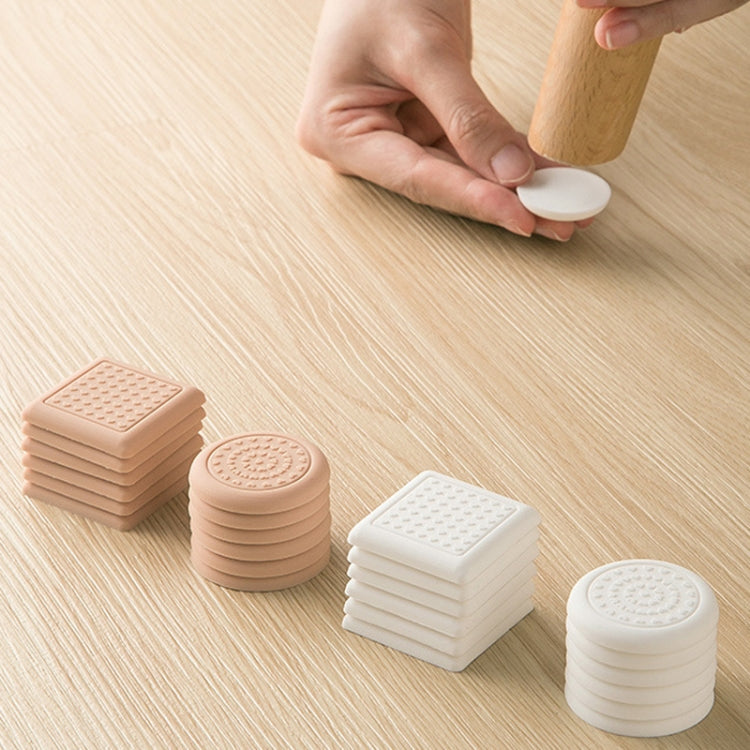 4pcs /Set Silent And Wear Resistant Chair Foot Cover Household Stool Anti-Slip Protective Pads, Style: 60mm Round white