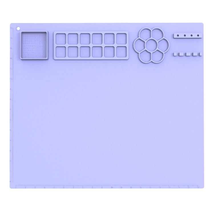 50x40cm Silicone Painting Pad With  Paint Holder Art Mat For Drawing Clay(Violet)