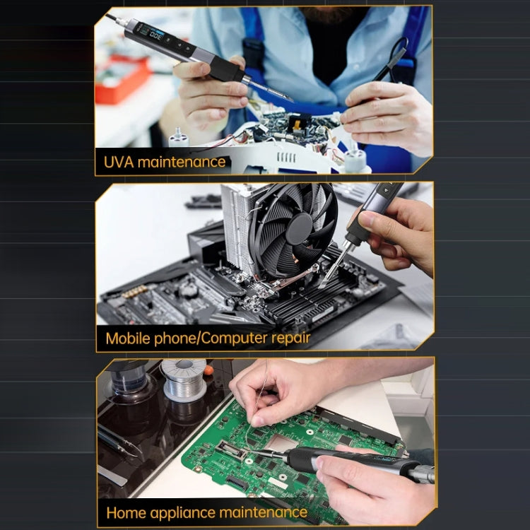 FNIRSI Portable Constant Temperature Soldering Iron Set, Model: HS-02A Standard 6 Head