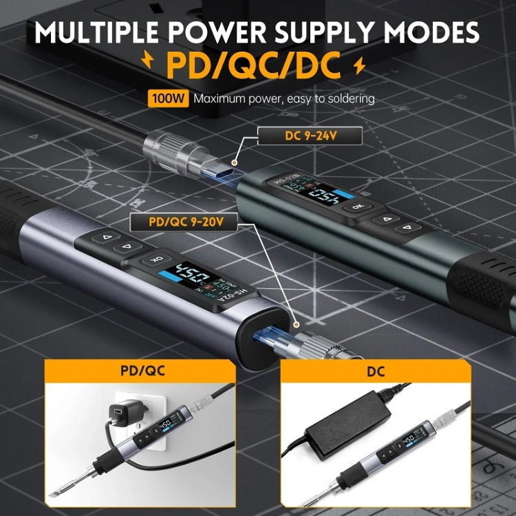 FNIRSI Portable Constant Temperature Soldering Iron Set, Model: HS-02A Standard-B Round Tip