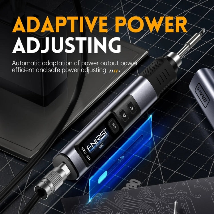 FNIRSI Portable Constant Temperature Soldering Iron Set, Model: HS-02A Standard-B Round Tip