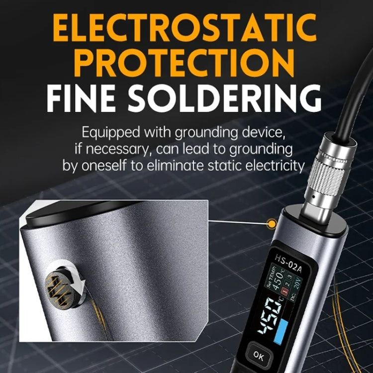 FNIRSI Portable Constant Temperature Soldering Iron Set, Model: HS-02A Standard-B Round Tip
