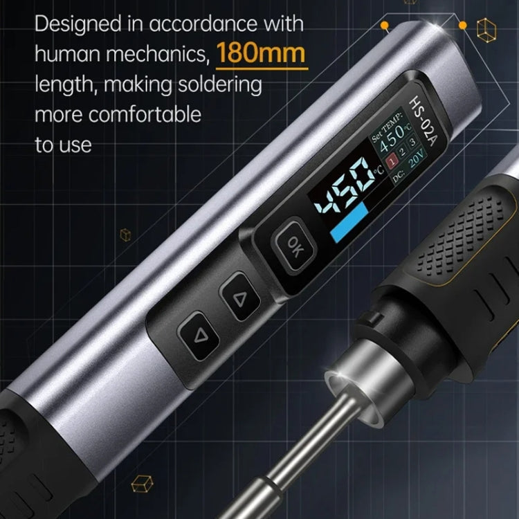 FNIRSI Portable Constant Temperature Soldering Iron Set, Model: HS-02A Standard-B Round Tip