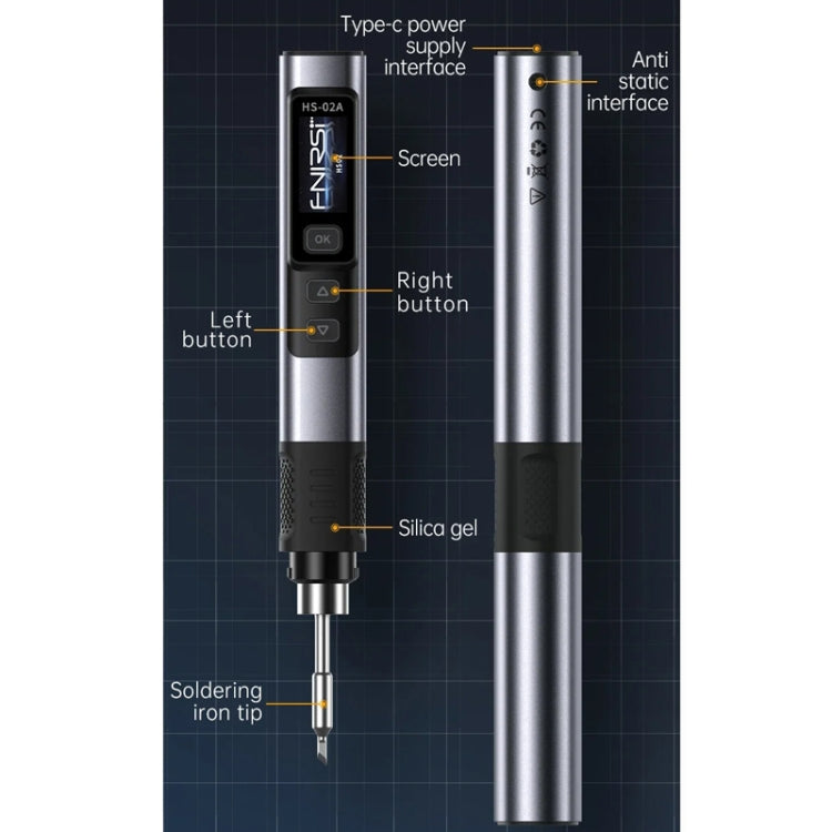 FNIRSI Portable Constant Temperature Soldering Iron Set, Model: HS-02B Standard K