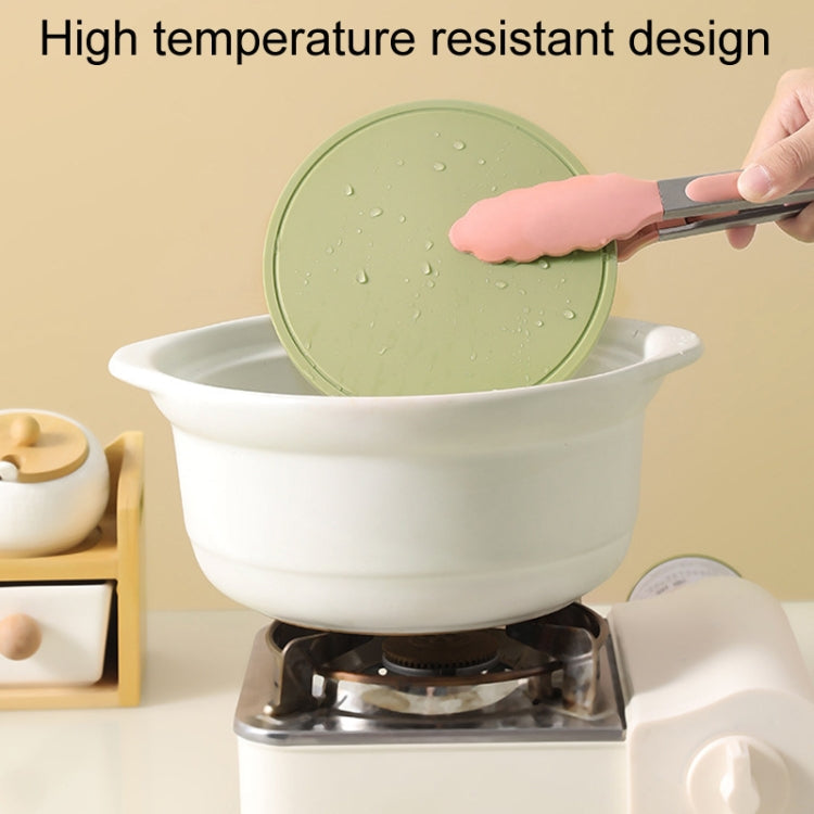 Household Round Heat Insulating Mats Kitchen High Temperature Resistant Silicone Pad, Color: Bowl Pad Green