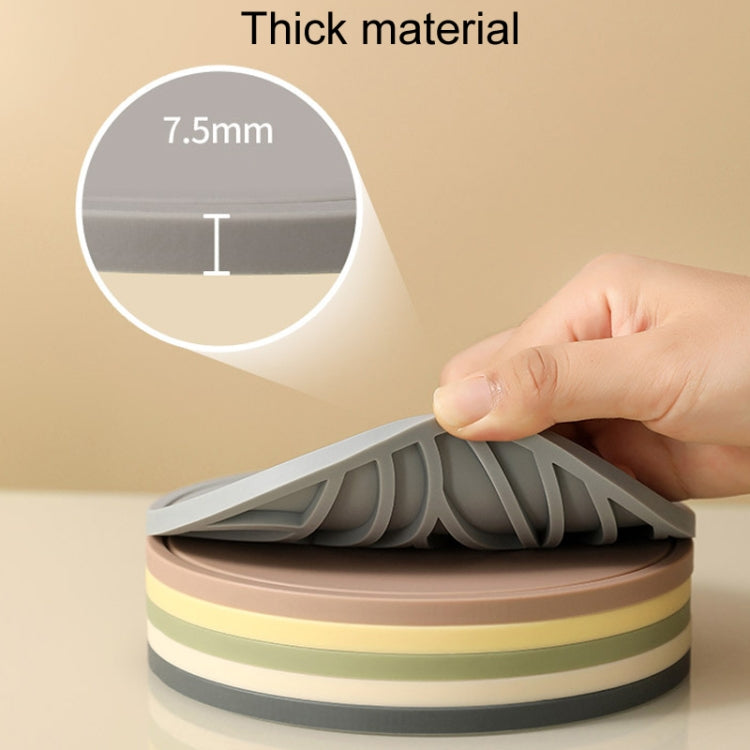 Household Round Heat Insulating Mats Kitchen High Temperature Resistant Silicone Pad, Color: Bowl Pad Brown