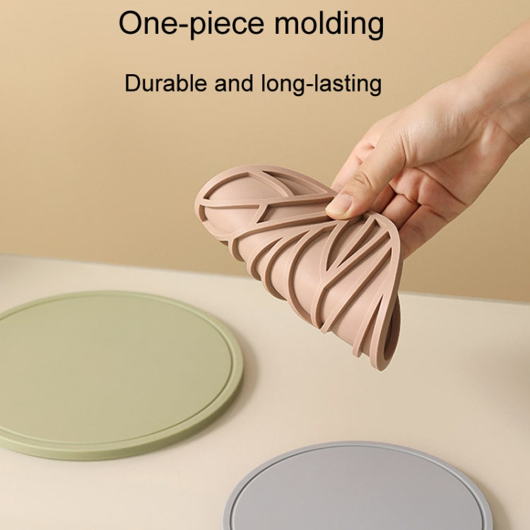 Household Round Heat Insulating Mats Kitchen High Temperature Resistant Silicone Pad, Color: Bowl Pad Brown