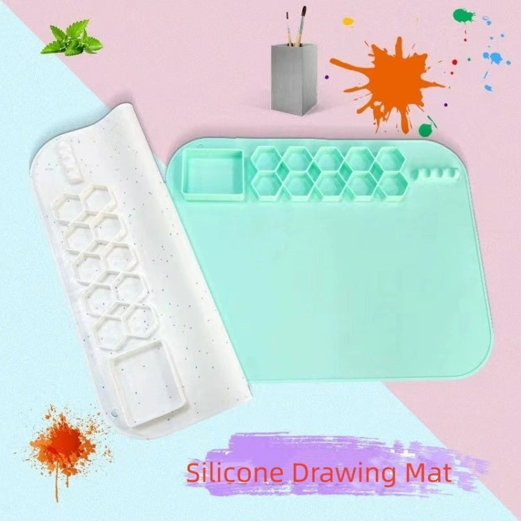 40 x 50cm Square Silicone Painting Pad  Art Mat for Drawing Clay(Sky Blue)