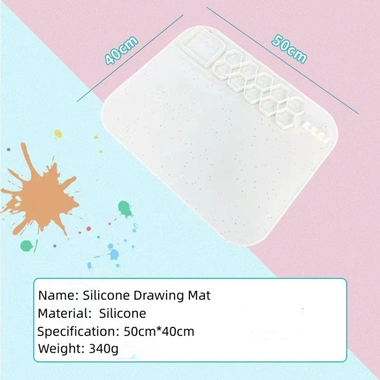 40 x 50cm Square Silicone Painting Pad  Art Mat for Drawing Clay(Sky Blue)