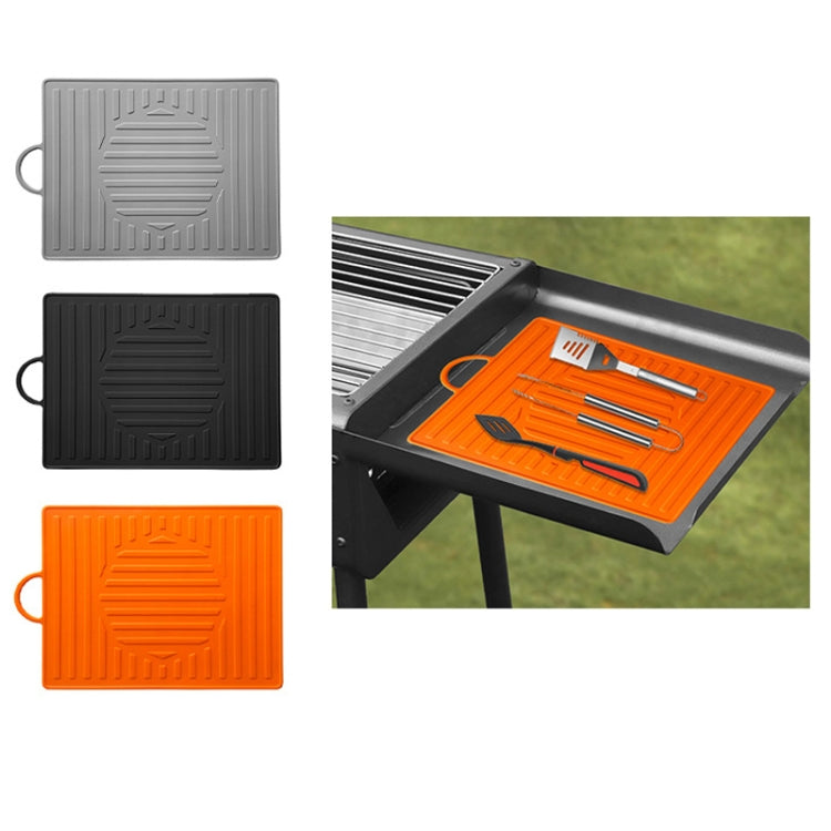 For Blackstone Oven Silicone Side Shelf Mat Grill Pad with Handle(Orange)