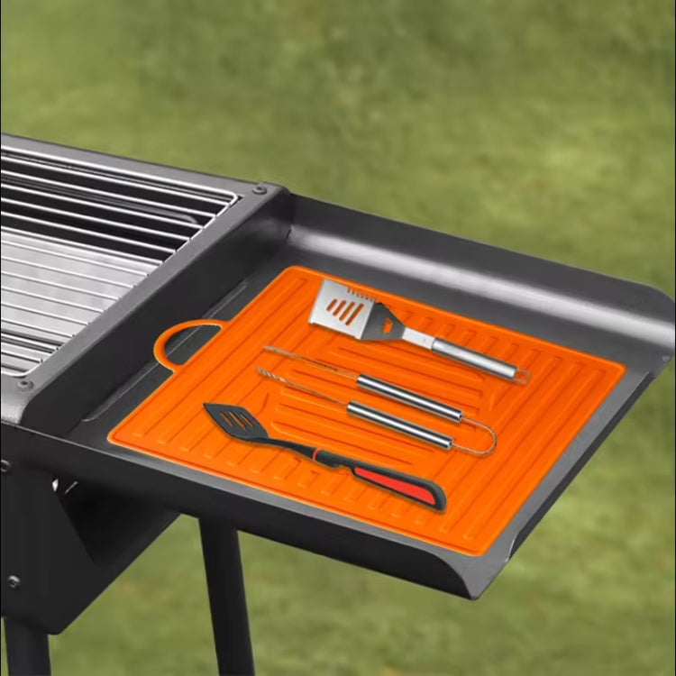 For Blackstone Oven Silicone Side Shelf Mat Grill Pad with Handle(Orange)