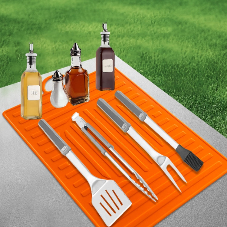 For Blackstone Oven Silicone Side Shelf Mat Grill Pad with Handle(Black)