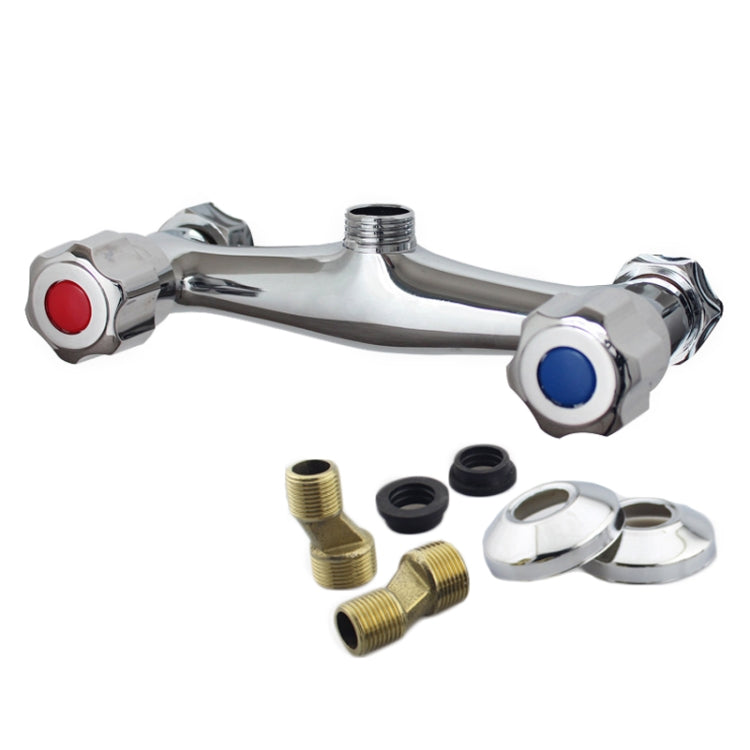 In-wall Dual Control Hot And Cold Water Faucet Bathroom Mixer Valve Shower Faucet, Specification: With Corner