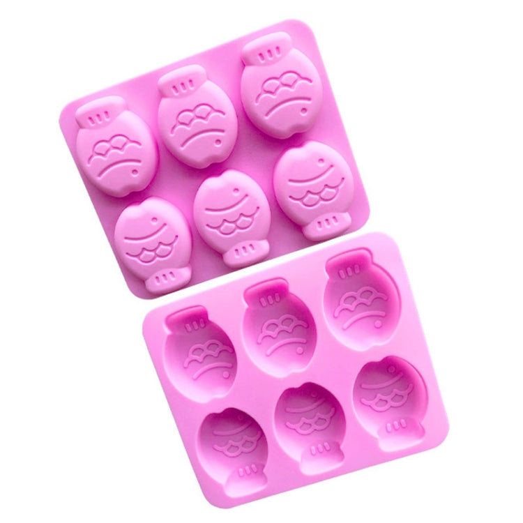6 Grids Little Fish Shape Silicone Cake Mould Handmade Soap Mould(Pink)