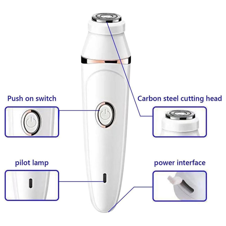 7 In 1 Multifunction Women Shaver USB Charging Epilator Eyebrow Trimmer(White)