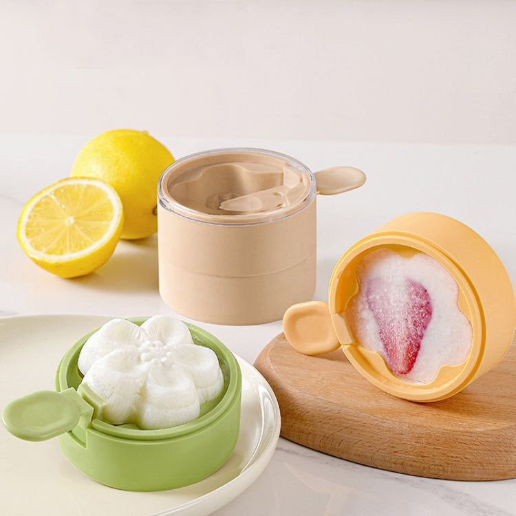Homemade Dual Layer Ice Cream Mould Summer DIY Frozen Silicone Ice Box(Yellow)