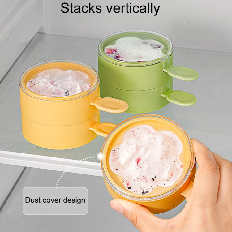 Homemade Dual Layer Ice Cream Mould Summer DIY Frozen Silicone Ice Box(Yellow)
