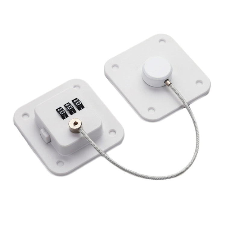 Child Safety Lock No Hole Window Limiter Refrigerator Drawer Cabinet Combination Lock, Specification: 3-bit White
