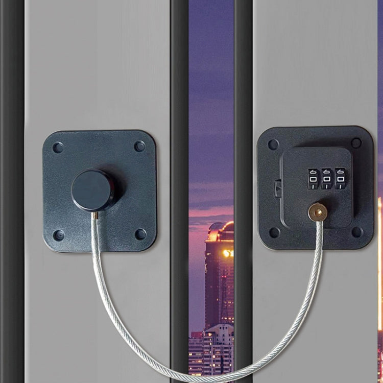 Child Safety Lock No Hole Window Limiter Refrigerator Drawer Cabinet Combination Lock, Specification: 3-bit Black