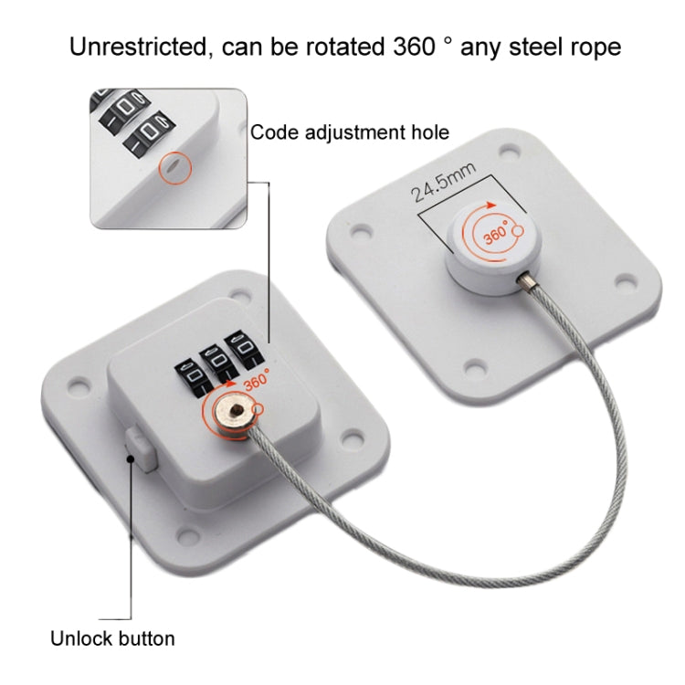 Child Safety Lock No Hole Window Limiter Refrigerator Drawer Cabinet Combination Lock, Specification: 2-bit Gray